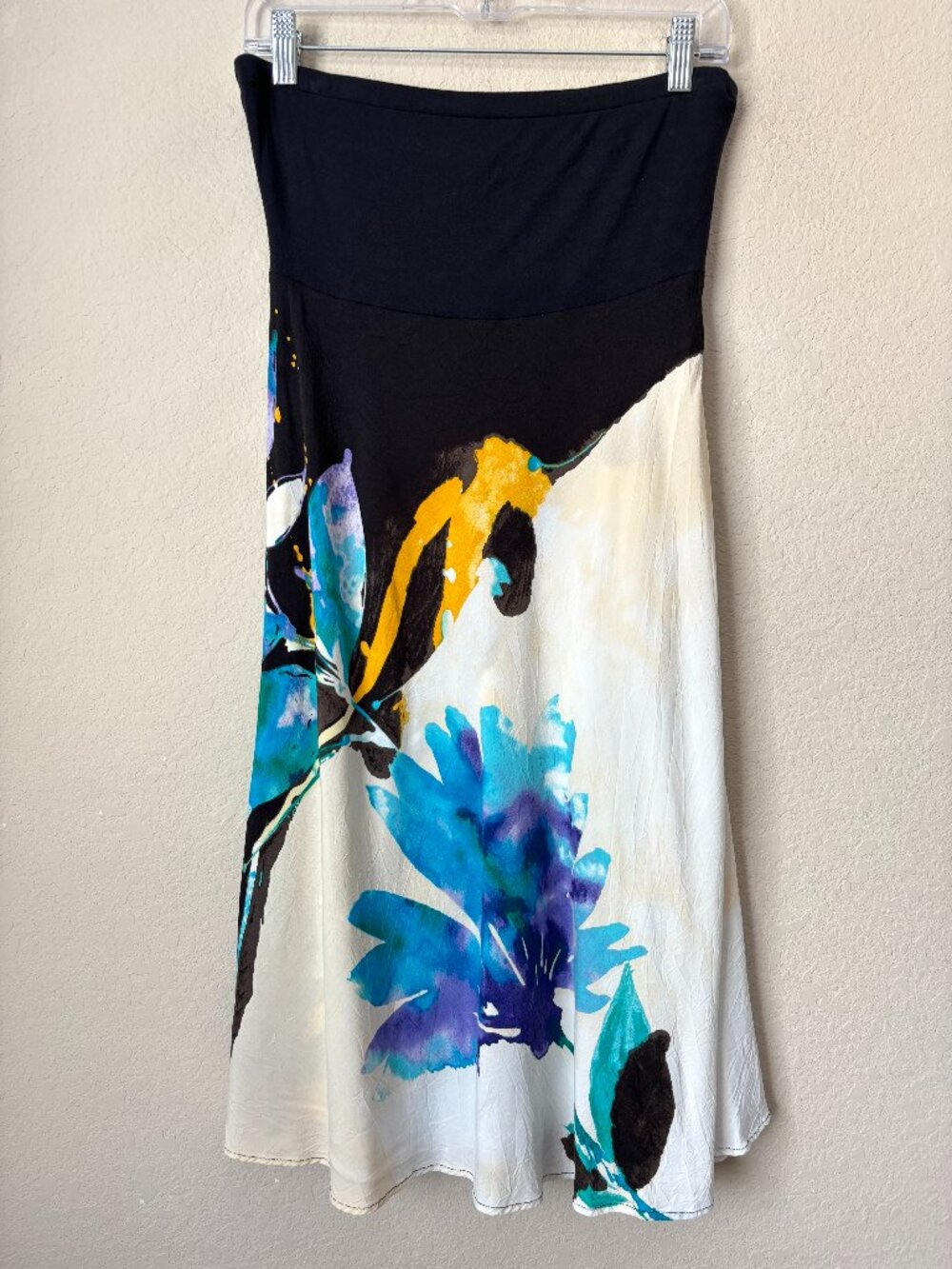 Jams World Sapphire Hawaiian Printed Strapless Mini Dress Vacation Tropical